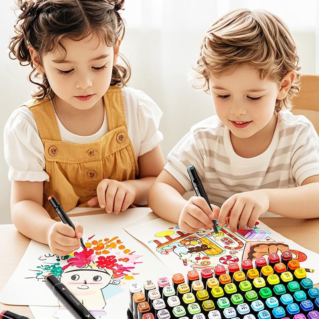Set 80 markere , Zola®, 2 capete subtire si gros, cu geanta de depozitare, multicolore Set 80 markere , Zola®, 2 capete subtire si gros, cu geanta de depozitare, multicolore
